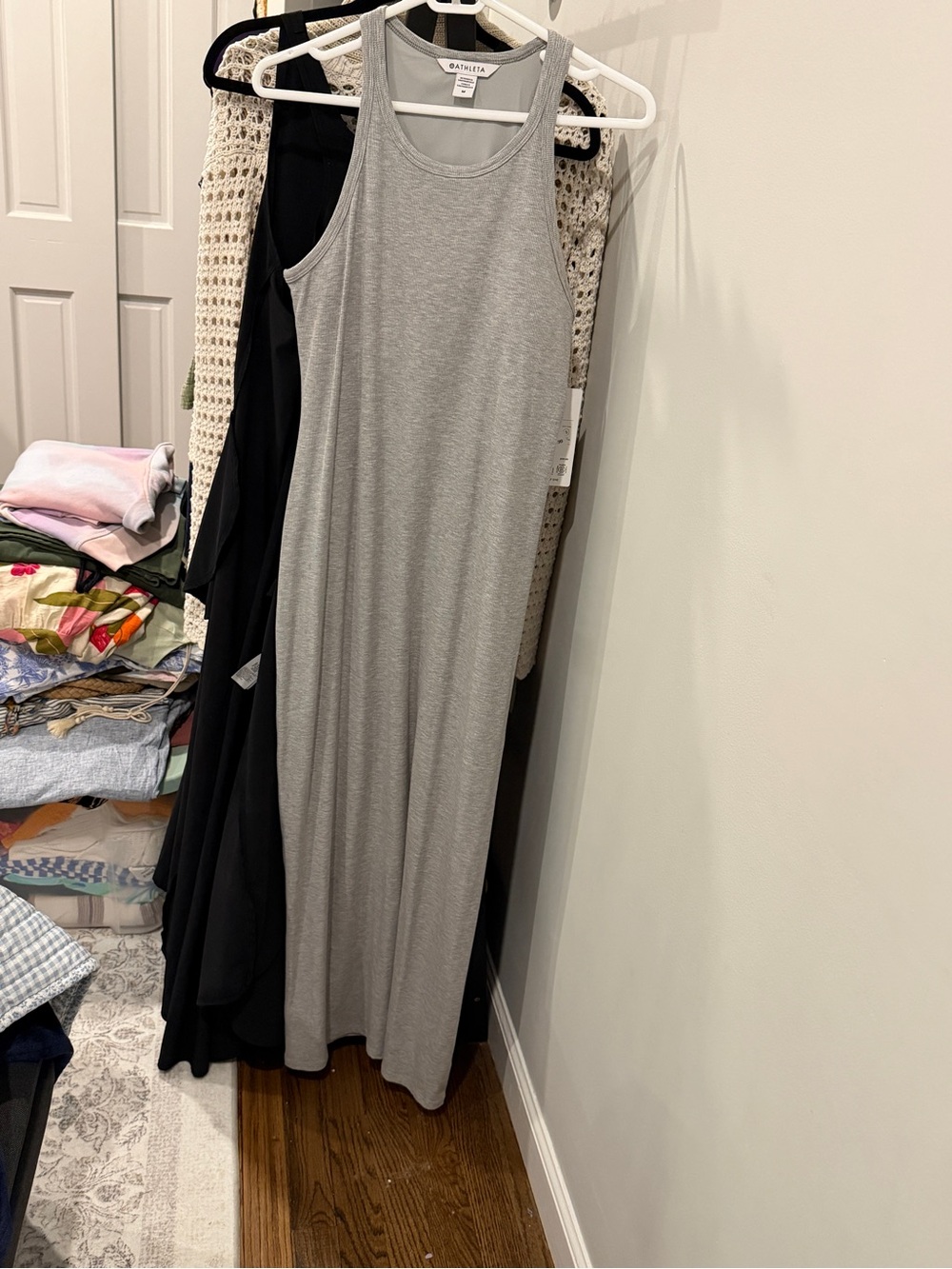 Casual Grey Racerback Maxi with built in bra-Dress by Athleta